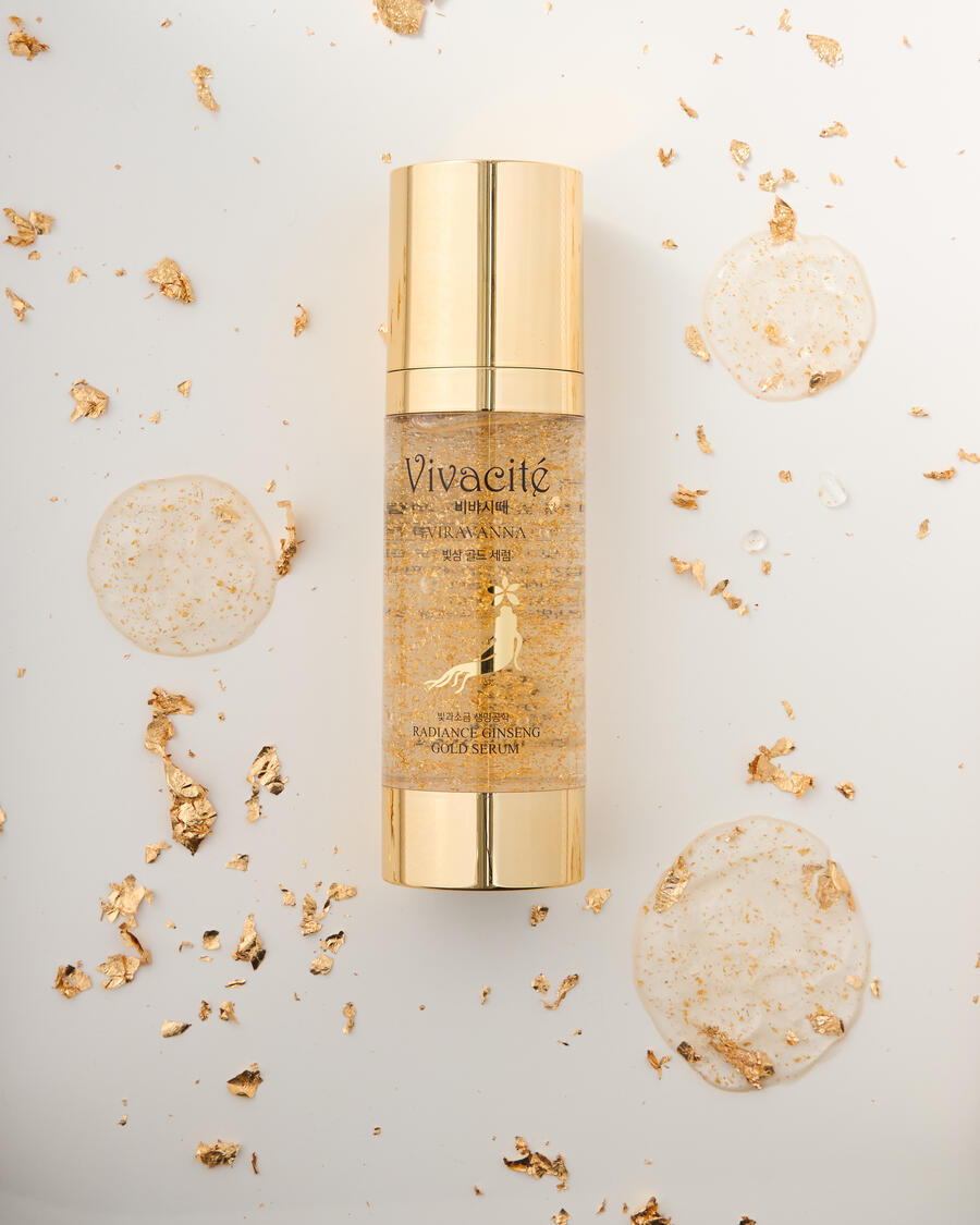 Radiance Ginseng Gold Serum, gold leaf